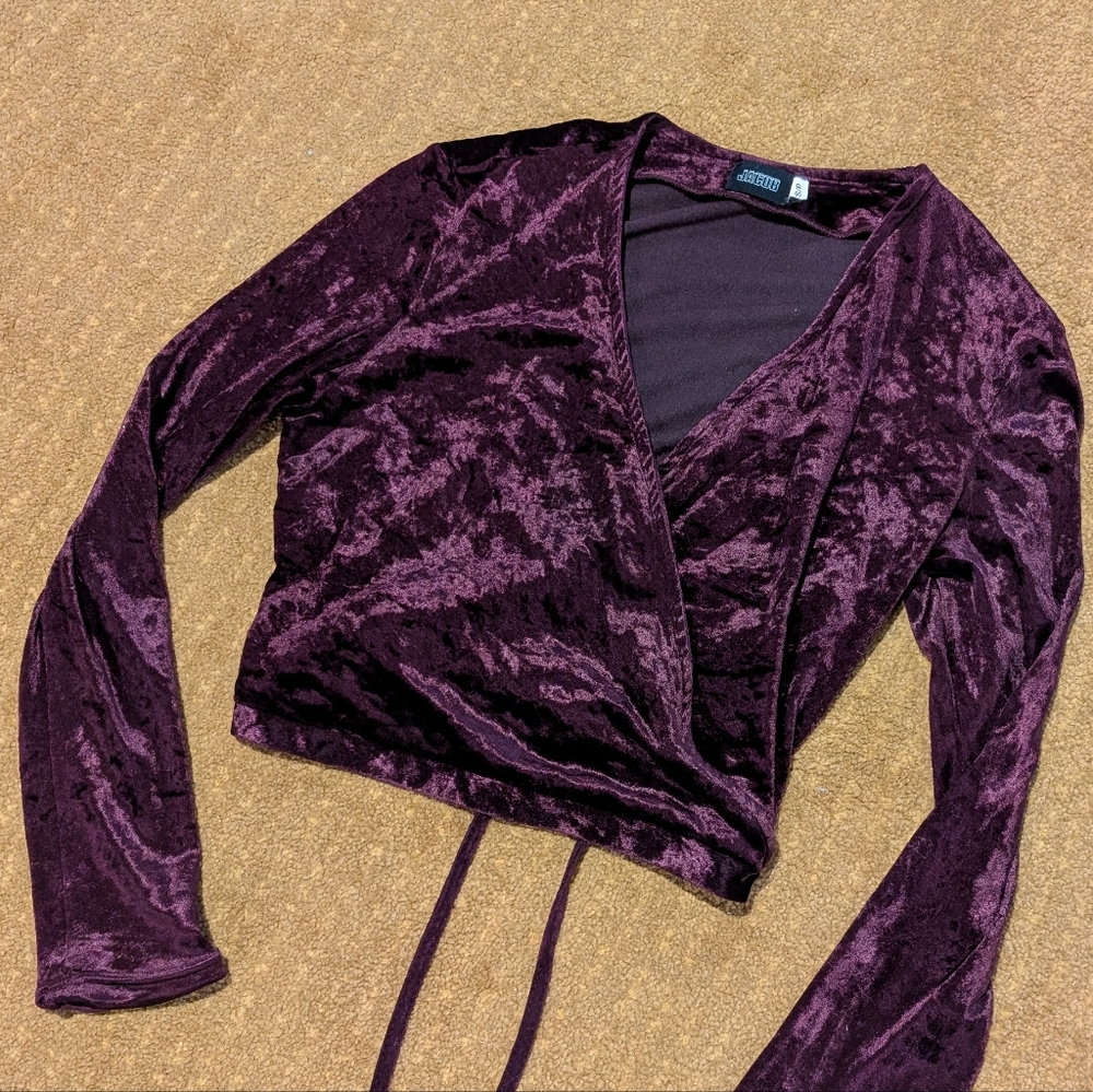 Vintage 1990s Velvet Wrap Top